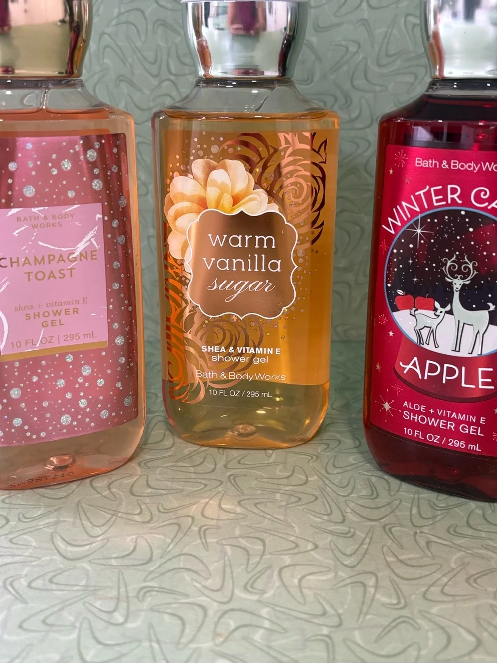 BBW Shower Gel 3 Pack Warm Vanilla Winter Candy Apple Together Weather